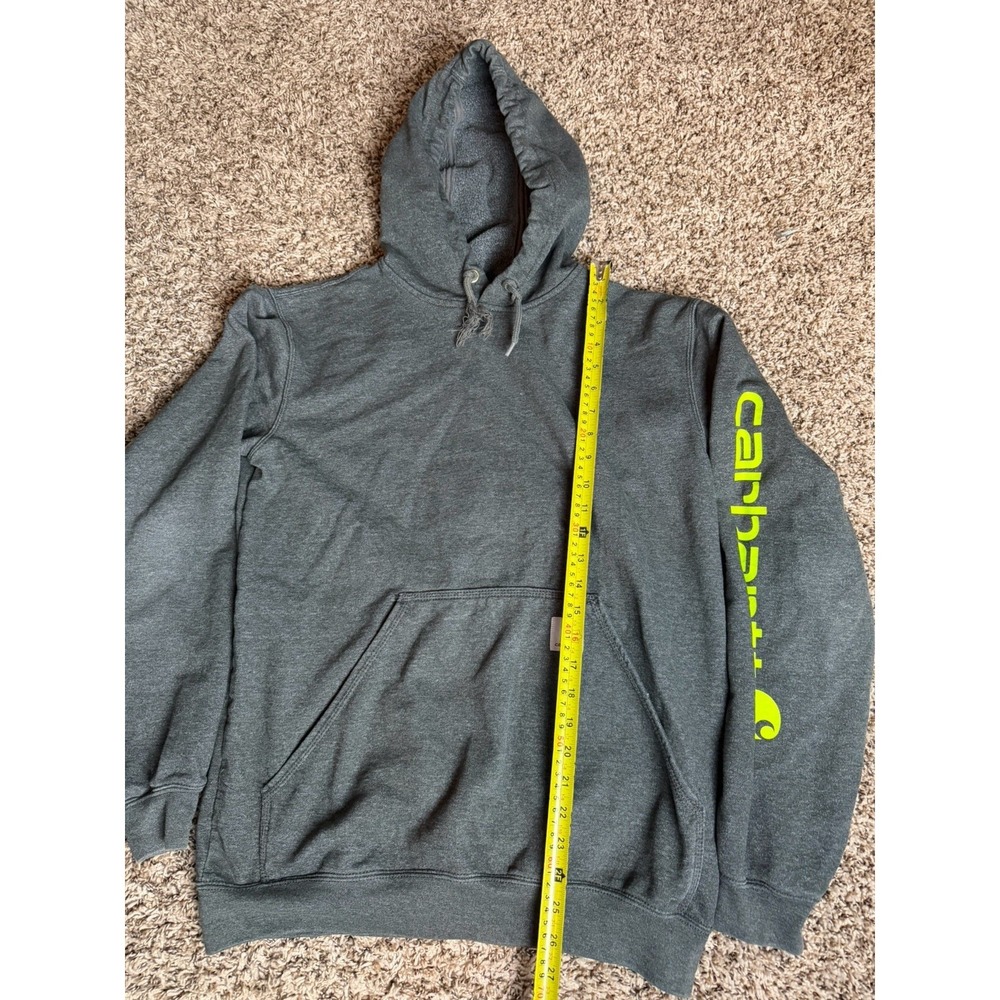 Carhartt Hoodie Mens Large Tall K288 Loose Fit Midweight Gray Spellout TS0288-S - Picture 3 of 6